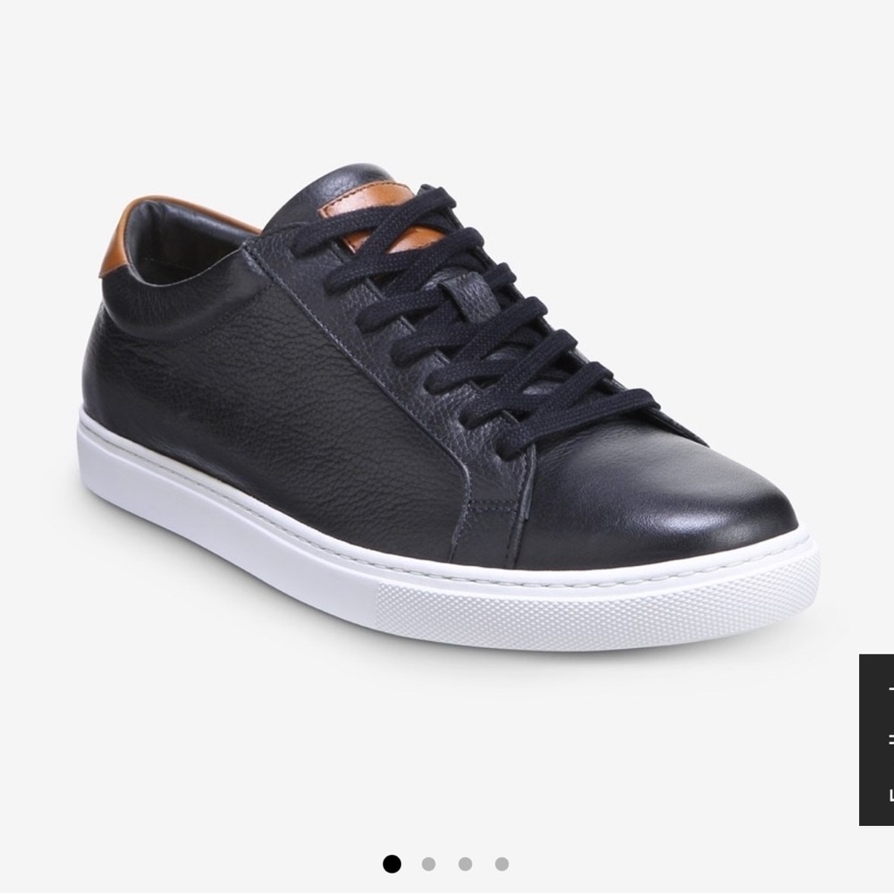 Allen Edmonds Courtside Black leather low top Men's Sneakers NWT NIB 8 D - Picture 1 of 10